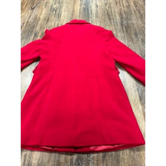 MICHAEL‎ Michael Kors 100% Red Wool Coat, Snap, Zipper, Size 14 Womens - Picture 15 of 16